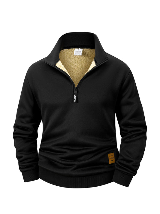 Casual Winter Quarter Zip Fleece Sweater