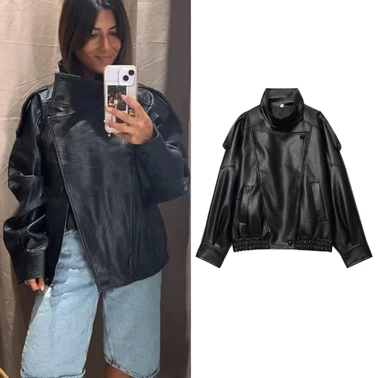 Aether Oversized Leather Jacket